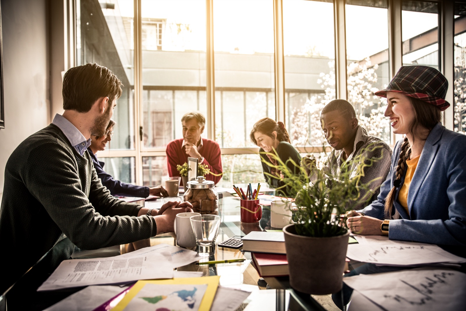 A diverse business team collaborating on revenue operations